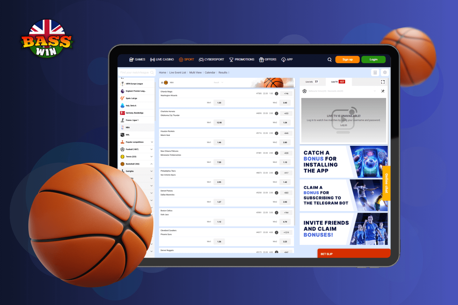 Bet on Basketball Games at BassWin UK