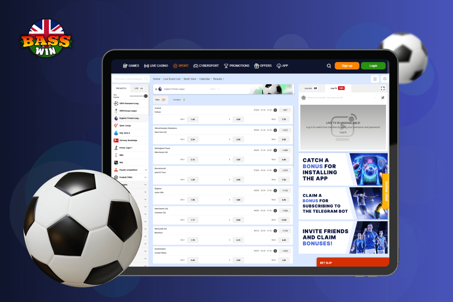 Football Betting at BassWin UK: Premier League & More!