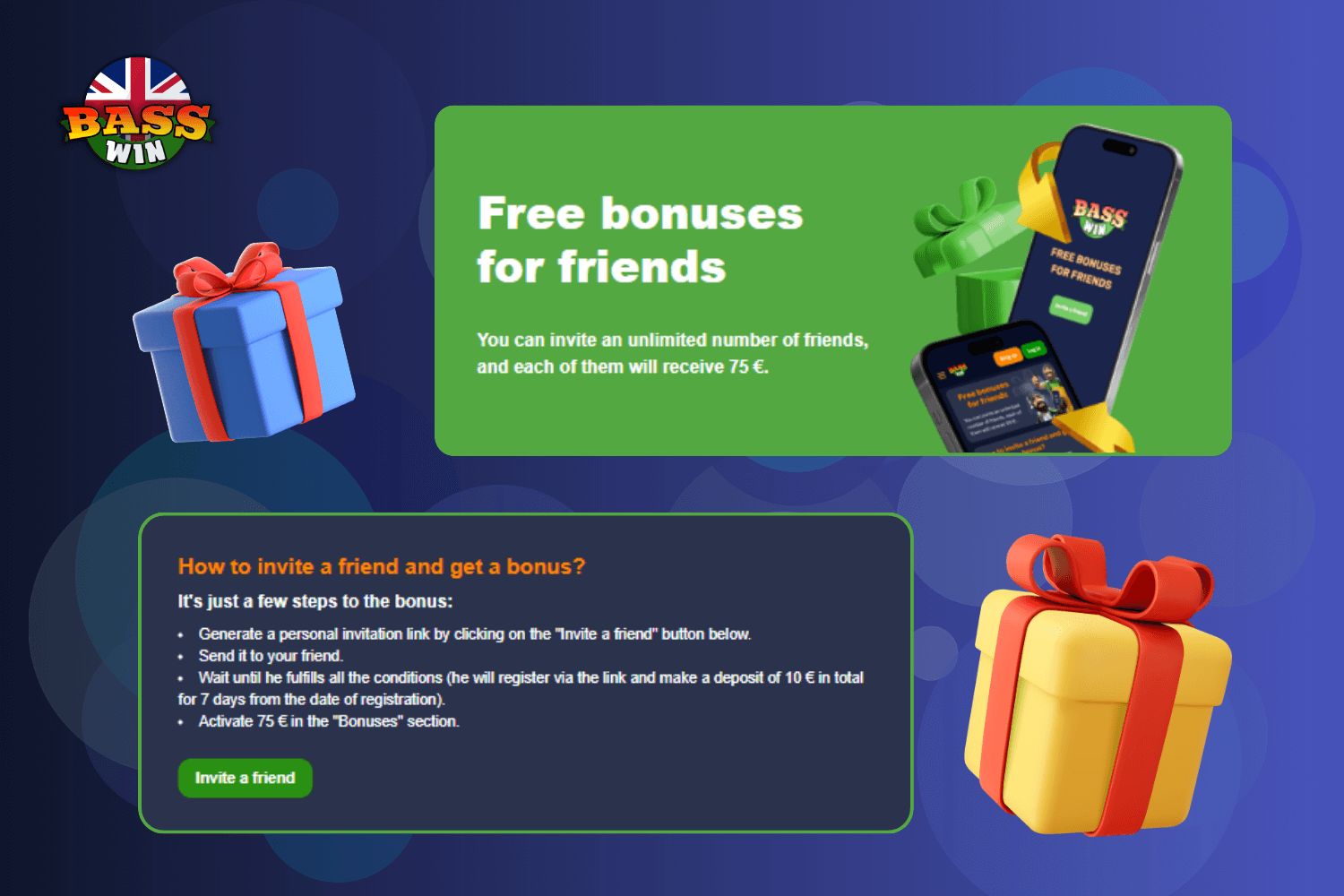 Invite Friends & Claim a Free Bonus at BassWin UK